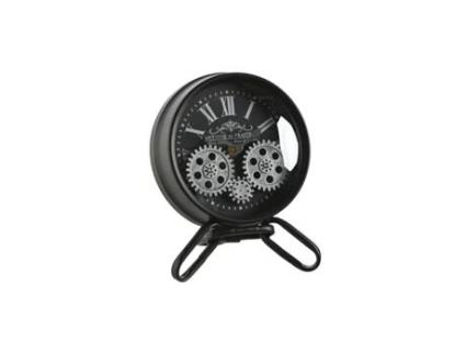 Tafelklok HOME ESPRIT Preto Prateado Metal Cristal 16,5 X 11 X 21 Cm