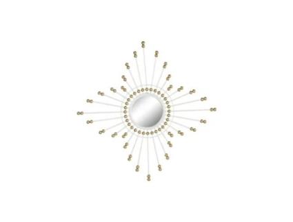 Espelho de Parede HOME ESPRIT Branco Dourado Metal Cristal 80 X 2,5 X 80 Cm