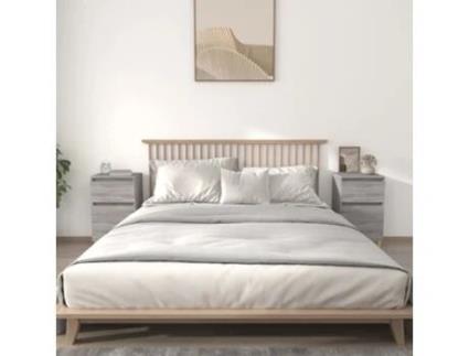 MAISON EXCLUSIVE Mesas de Cabeceira 2 Pcs 40X35X70 cm Cinzento Sonoma