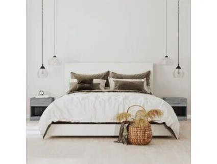 MAISON EXCLUSIVE Mesas de Cabeceira com Gaveta 2 Pcs Cinzento Sonoma