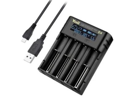 18650 Battery Charger 4 Slot 3.7V For Rechargeable Lithium And Ni-Mh Batteries
