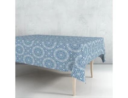 Toalha de mesa em rolo Exma Borracha Azul Mandala 140 cm x 25 m