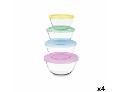 Conjunto de Lancheiras Vidro de Borosilicato 800 ml 1 L 1,6 L 2,1 L (4 Unidades)