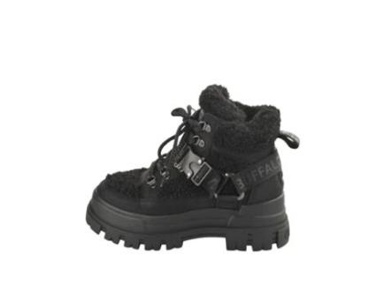 Botas de Mulher BUFFALO Aspha Mid Warm Vegan Pele Preto (38)