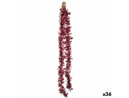 Grinalda Enfeite Cintilante Plástico Cor de Rosa 11 x 11 x 200 cm (36 Unidades)