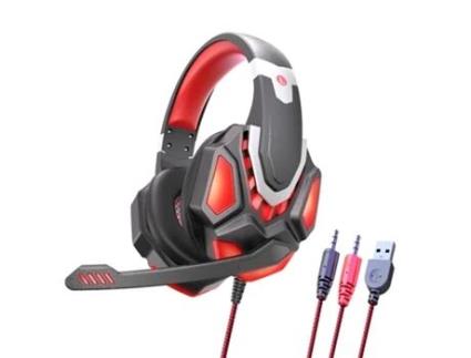 Auscultadores Bluetooth JLTRUM SY-G10 (Over Ear - Microfone - Vemelho)