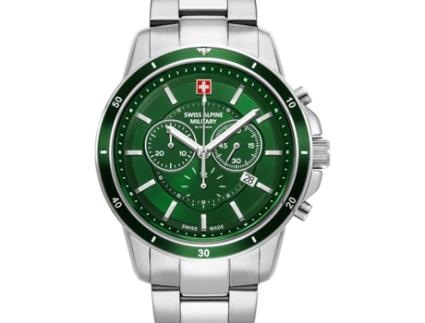 Relógio masculino prata aço inoxidável 7089.9134 SWISS ALPINE MILITARY