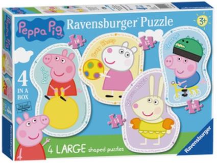 Puzzle RAVENSBURGER Peppa Pig Four Large Shaped 10 Peças Desenhos Animados