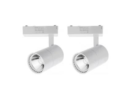 2X Spotlight Teto Led Rail 40W Luz Fria 6000K 2700 Lúmens 220V 50-60Hz Monofásico Alumínio Branco JANDEI