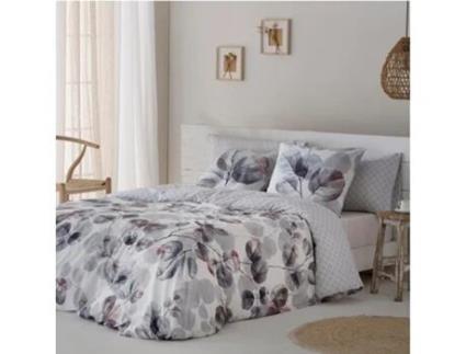 Funda Nórdica Lorna 100% Percal Algodón 180 Hilos Gris Cama 180 COTTON ARTEAN
