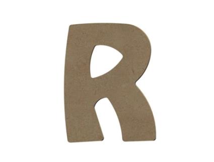Letra maiúscula R em madeira MDF para decorar - 8 cm Gomille