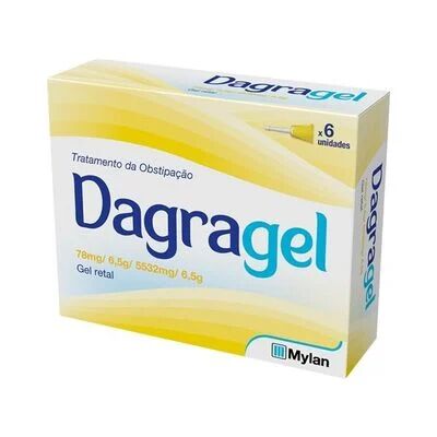 Dragagel Gel Retal Tratamento da Obstipação Dagragel 6 cânulas