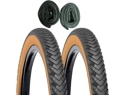 Embalagem De 2 Pneus 26X1,75 Preto Castanho Dsi 2 Câmaras De Ar Av CHAOYANG
