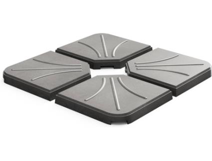 Suporte para Guarda-sol (4x) GOMO (Cinzento - 47.5x47.5x6cm)