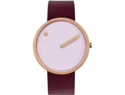 Relógio feminino vermelho couro real 43382-4920Mr PICTO