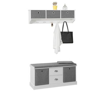 Conjunto de sapateira + cabide sobuy fsr66-hg+frg282-w