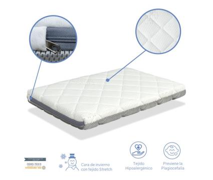 Colchão mini baby air mini baby bed 90x40 altura 7 cm - amovível, lavável, adaptável e respirável.
