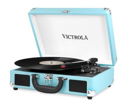 Leitor de discos portátil bluetooth com colunas victrola journey