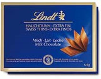 Bombons Lindt Swiss Thins Leite 125g