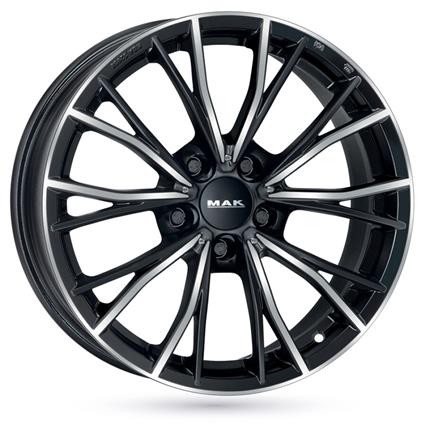 Jante de alumínio mak mark 7.5x17 5x112 et52 frente polida preta