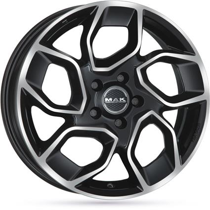 Jante de alumínio mak express 6.5x16 5x118 et65 frente polida preta
