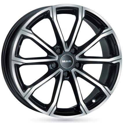 Jante de alumínio mak davinci 7x18 5x114.3 et35 frente polida preta
