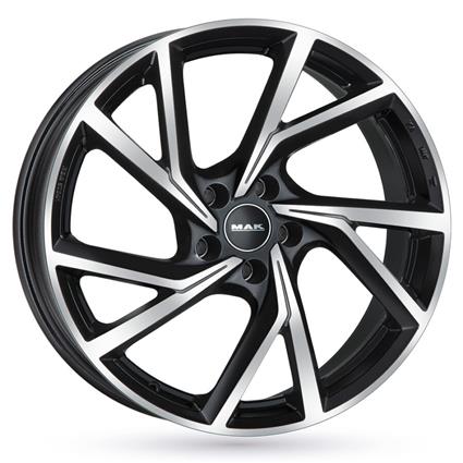 Jante de alumínio mak kassel 8x18 5x112 et42 frente polida preta