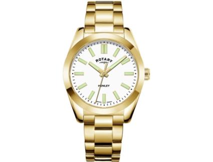 Relógio feminino ouro aço inoxidável Henley Lb05283/29 ROTARY