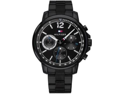 Relógio Masculino Tommy Hilfiger-Multi Dial com Movimento de Quartzo em Aço Inoxidável 1791529 Preto