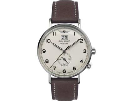 Relógio Masculino Couro Real Marrom 5940-5 IRON ANNIE