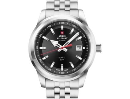 Relógio masculino prata aço inoxidável Sm34094.01 SWISS MILITARY BY CHRONO