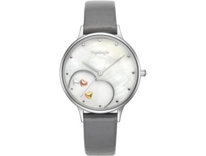 Relógio feminino cinza couro real Erwa-Heart-Lgy1-Ms ENGELSRUFER