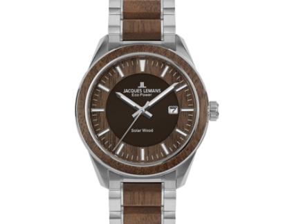 Relógio masculino em aço inoxidável marrom 1-2116H JACQUES LEMANS