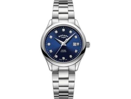 Relógio feminino prata aço inoxidável Oxford Lb05092/05/D ROTARY