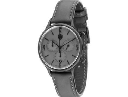 Relógio masculino cinza couro real cronógrafo Df-9002-0C DUFA