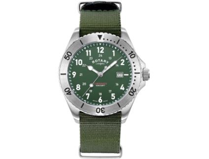 Relógio masculino têxtil verde Gs05475/56 ROTARY