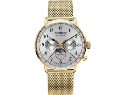 Relógio feminino ouro aço inoxidável Lz Hindenburg 7039M-1 ZEPPELIN