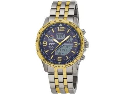 Relógio masculino em aço inoxidável dourado Egt-11576-31M ETT ECO TECH TIME