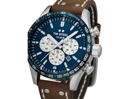 Relógio Masculino Couro Real Marrom Vs121 TW-STEEL