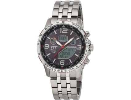 Relógio masculino prata aço inoxidável Egt-11572-21M ETT ECO TECH TIME