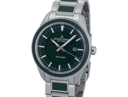 Relógio masculino verde em aço inoxidável Eco Power 1-2116E JACQUES LEMANS