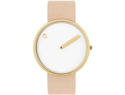 Relógio feminino rosa couro real 43321-6320G PICTO