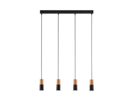 Suspensão Linear Elit Metal Preto Gu10 4 Lâmpada