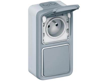 Plexo Caixa Dupla Vertical Cinzento Ref: 069661
