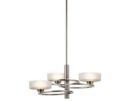 Lustre KICHLER Kl-Aleeka3 Alumínio Aleeka Vidro G9 3 Lâmpadas