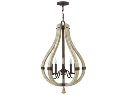 Chandeleiro HINKLEY Hk-Middlefield5 Middlefield Solid Wood Wood Aço E14 5 Bulbos