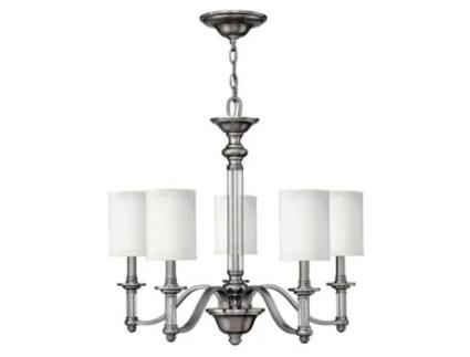 Lustre HINKLEY Hk-Sussex5 Aço Sussex Linho Vidro Transparente E14 5 Lâmpadas
