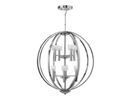 Lustre HINKLEY Qn-Mondo8 Aço Mondo Vidro Fosco G9 8 Lâmpadas