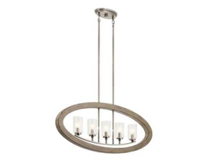 Candelabro KICHLER Kl-Grand-Bank5 Grand Bank Steel Glass E14 5 Bulbos