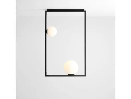 Lâmpada de Teto Quadro 2 Preto